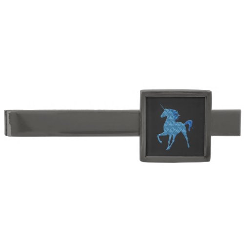 Blue Fire Unicorn Tie Bar