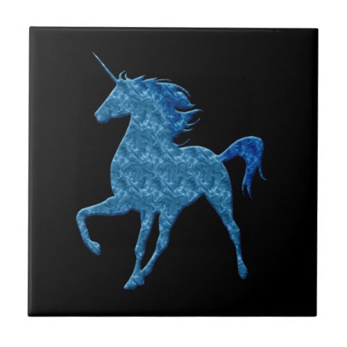 Blue Fire Unicorn Tile