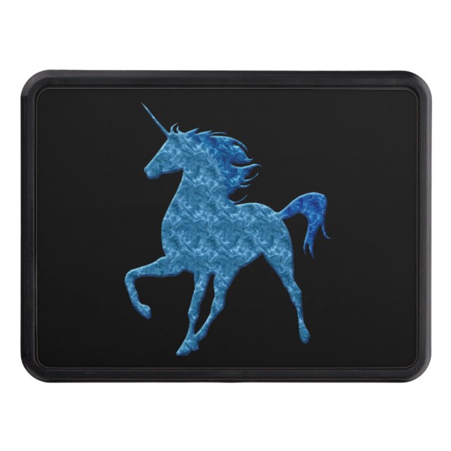 Blue Fire Unicorn Trailer Hitch Cover (Front)
