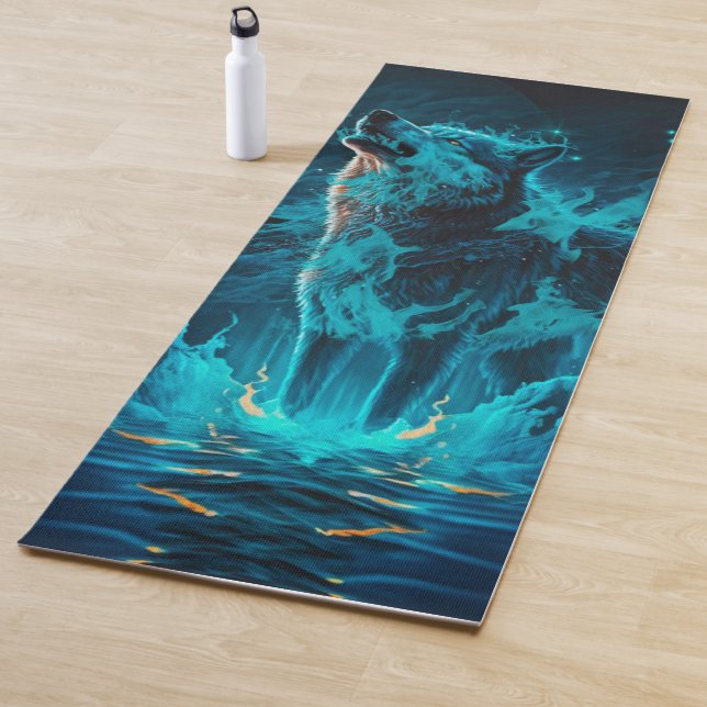Blue Fire Wolf Yoga Mat (In Situ)