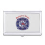 Blue Firefighter Badge Logo Customized   Business Card Case