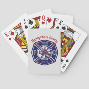 Blue Firefighter Badge Logo Customized Poker Cards