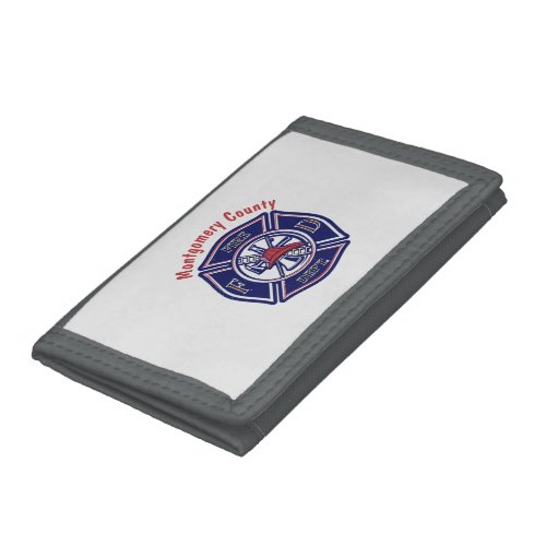 Blue Firefighter Badge Logo Customized  Trifold Wallet