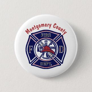 Blue Firefighter Badge Logo Personalized Button