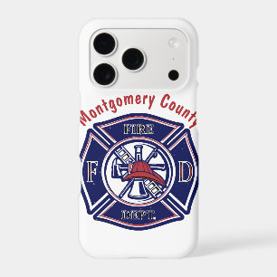 Blue Firefighter Badge Logo Personalized iPhone 17 Pro Case