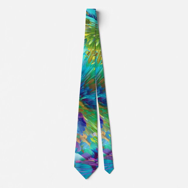 Blue fireworks neck tie (Front)