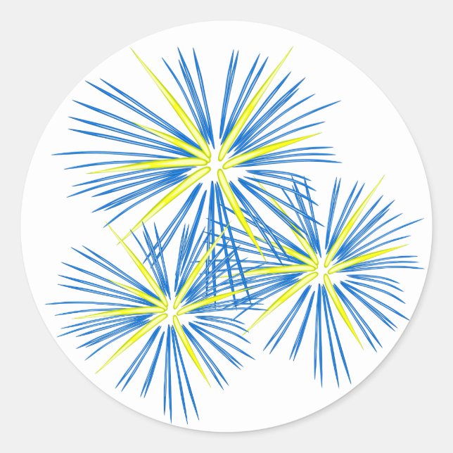 Blue Fireworks Sticker (Front)