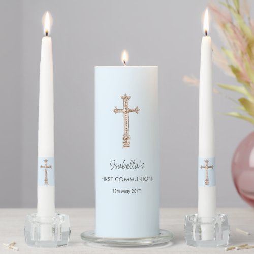 Blue  First Communion Unity Candle Set