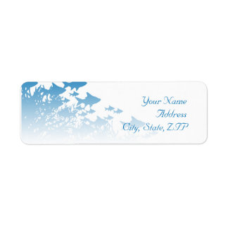 Blue Fish and Coral Label