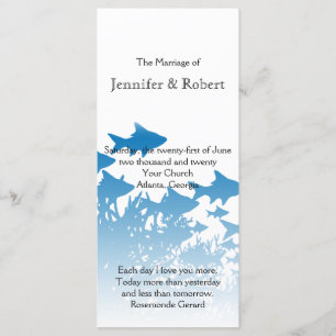 Blue Fish and Coral Wedding Program