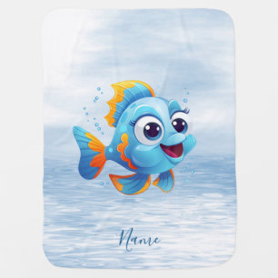Blue Fish Baby Blanket