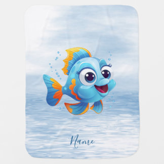 Blue Fish Baby Blanket