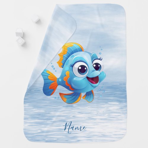 Blue Fish Baby Blanket