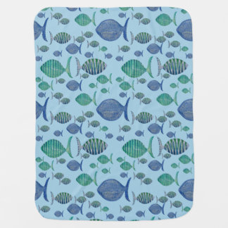 Blue Fish  Baby Blanket