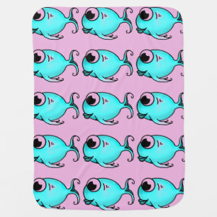 Blue Fish Baby Blanket