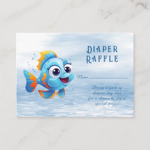 Blue Fish Baby Shower Enclosure Card