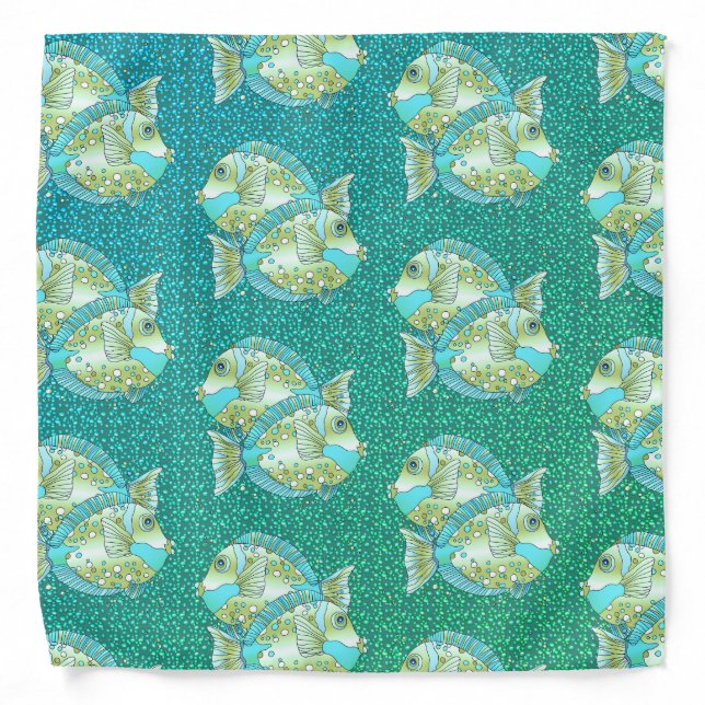 Blue Fish Bandana (Front)