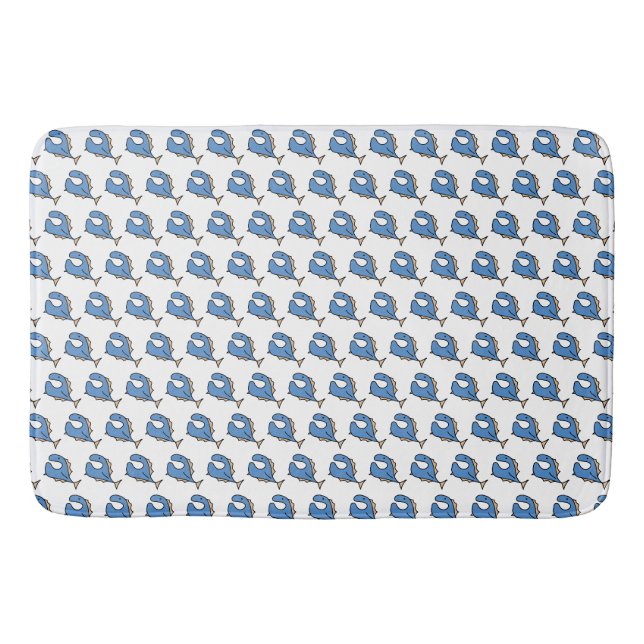Blue Fish  Bath Mat (Front)