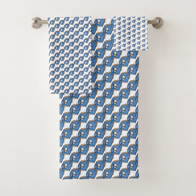Blue Fish  Bath Towel Set (Insitu)