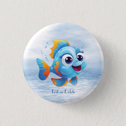 Blue Fish Button