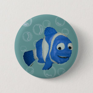 Blue Fish Button