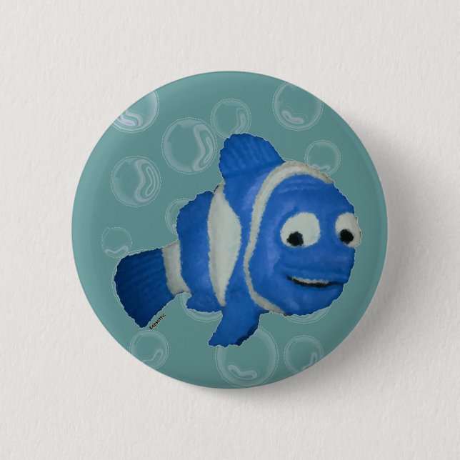 Blue Fish Button (Front)