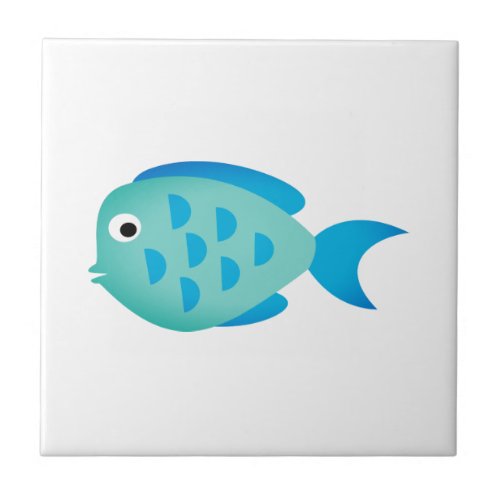 Blue fish cartoon custom ceramic bathroom tile