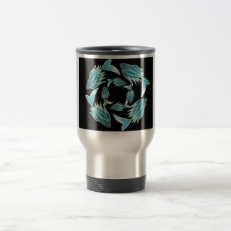 Blue Fish Circling Mug