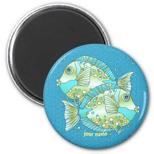 Blue Fish custom name magnet