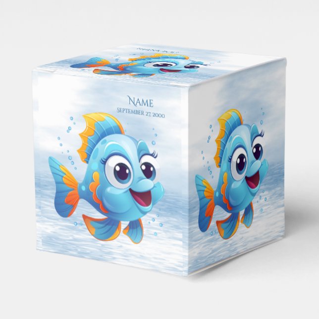 Blue Fish Favor Box (Front Side)