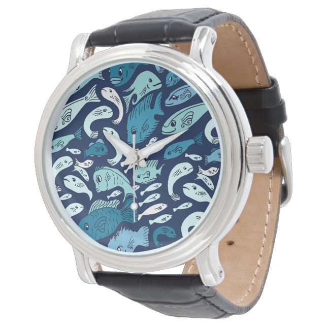 Blue Fish Globe Watch (Angled)