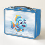 Blue Fish Metal Lunch Box