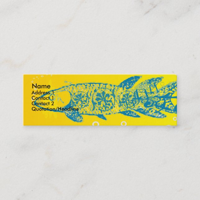Blue Fish Mini Business Card (Front)