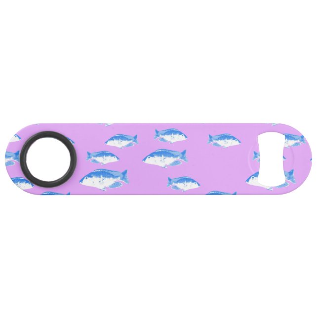 Blue fish on lilac bar key (Back Horizontal)
