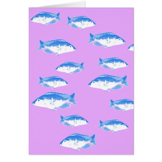 Blue fish on lilac cards (Front)