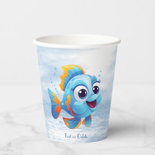 Blue Fish Paper Cups
