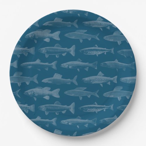 Blue Fish Paper Plate