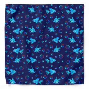 blue fish pattern bandana