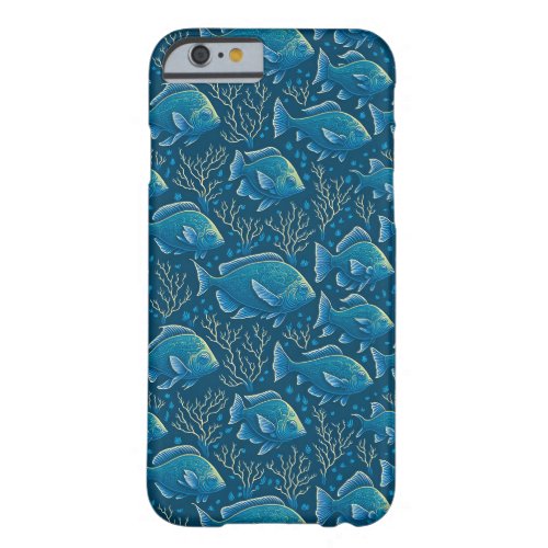 Blue Fish Pattern Barely There iPhone 6 Case
