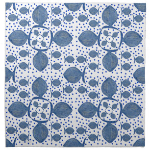 Blue Fish Pattern Dinner Napkins 