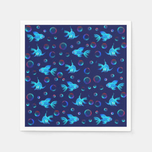 blue fish pattern napkins