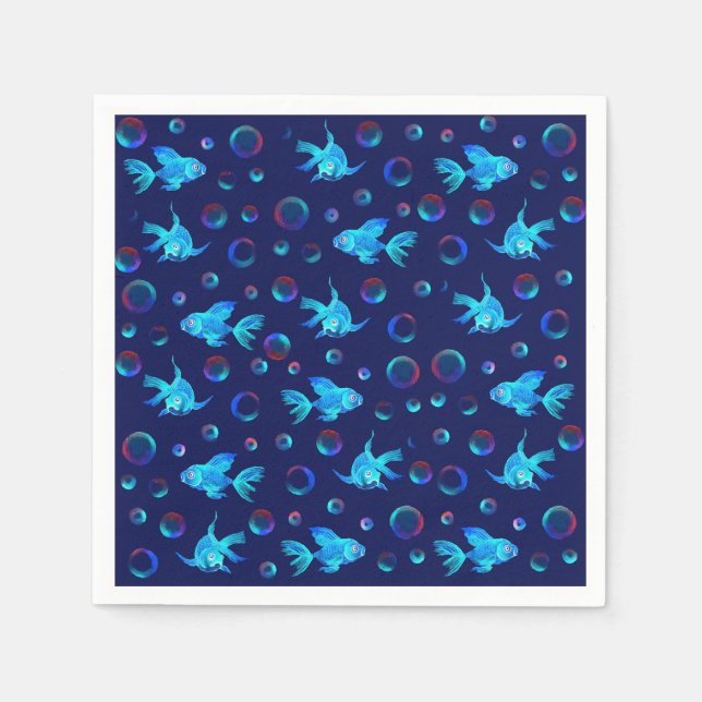 blue fish pattern napkins (Front)
