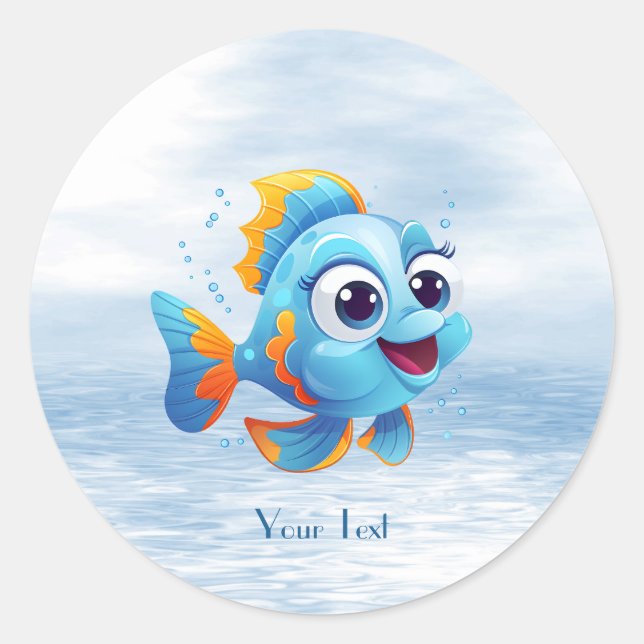 Blue Fish Sticker (Front)