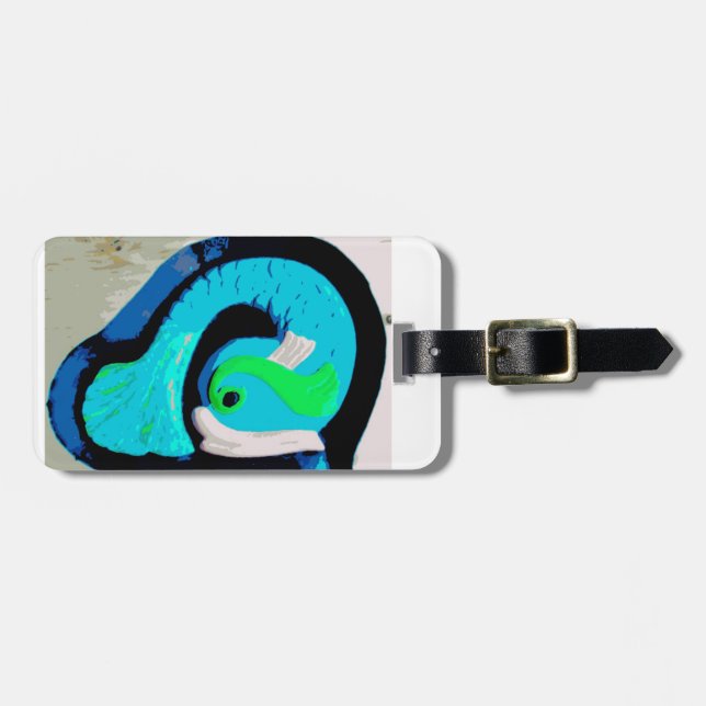 blue fish tag (Front Horizontal)