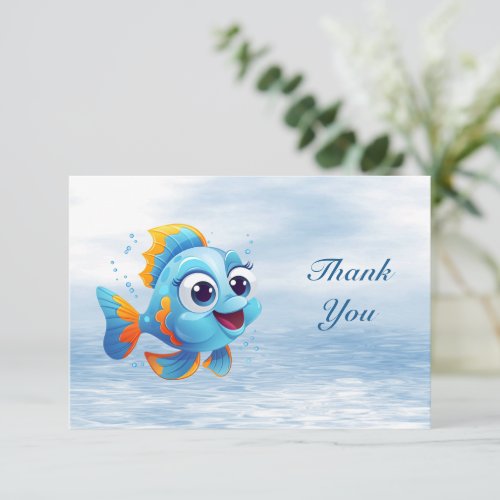 Blue Fish Thank You Card