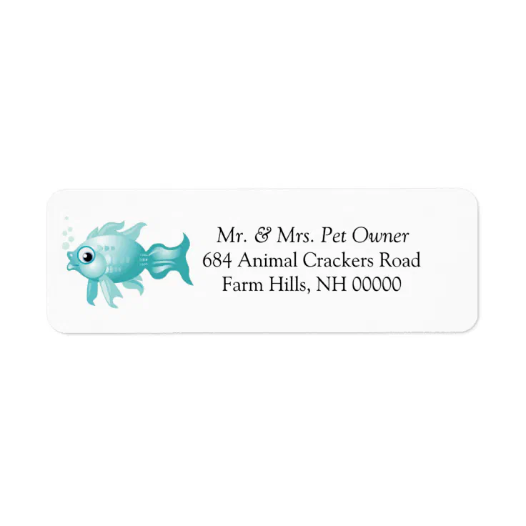 Blue Fish Theme Return Address Labels Stickers | Zazzle