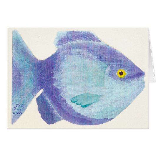 Blue Fish - Watercolor Cards (Front Horizontal)
