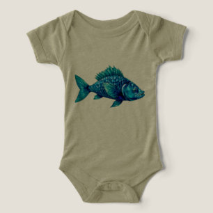 Blue Fish with Spiky Fins and Scales Infant T-shirt