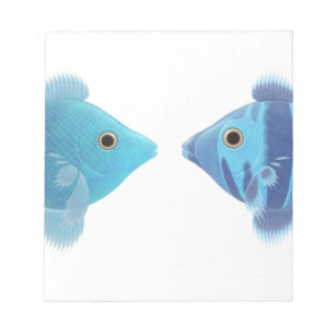 blue fishes notepad