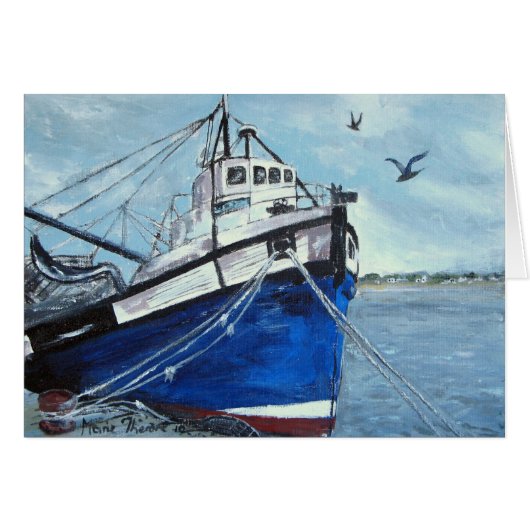 Blue Fishing Boat Cards (Front Horizontal)